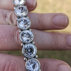 Trina Turk Silver Bracelet with Clear Gems